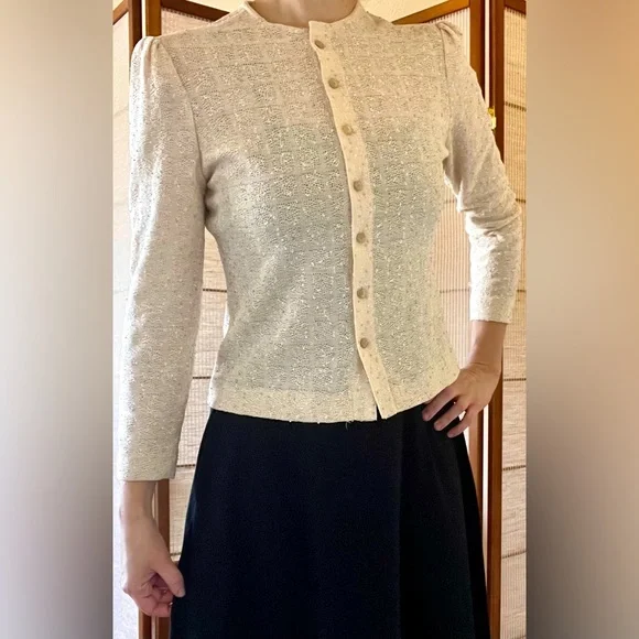 1960s vintage Leslie Fay original button front cardigan - Picture 1 of 8